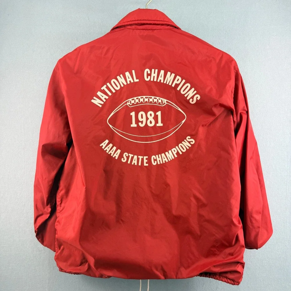 Vintage 1981 Warner Robins Demons National Champions Coach Jacket Robert Davis M